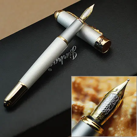 JINHAO 1000 Белый M перьевая ручка ДРАКОН сетка зажим