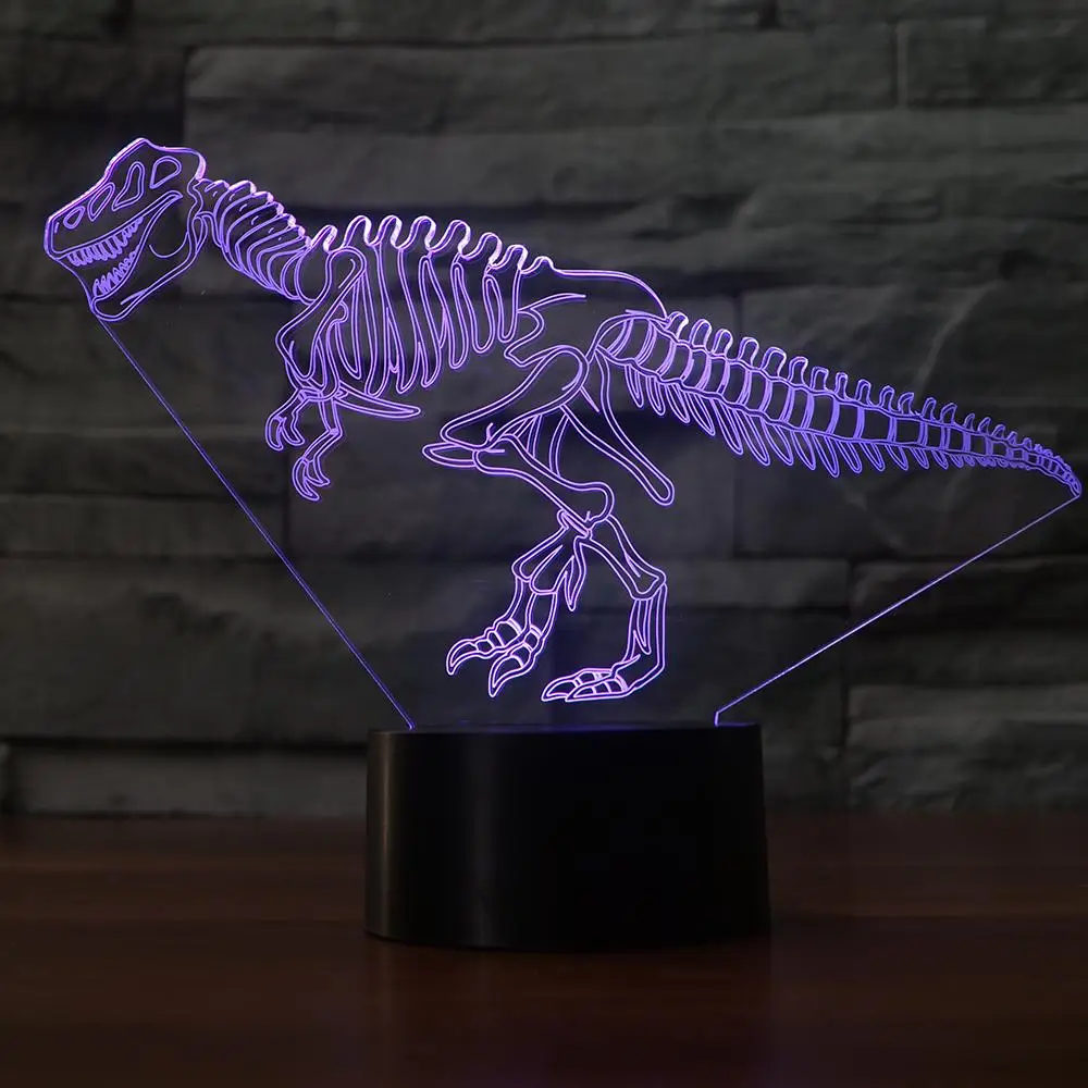 3D Динозавр кость моделирование Ночник LED сенсорная кнопка настольная лампа USB 7