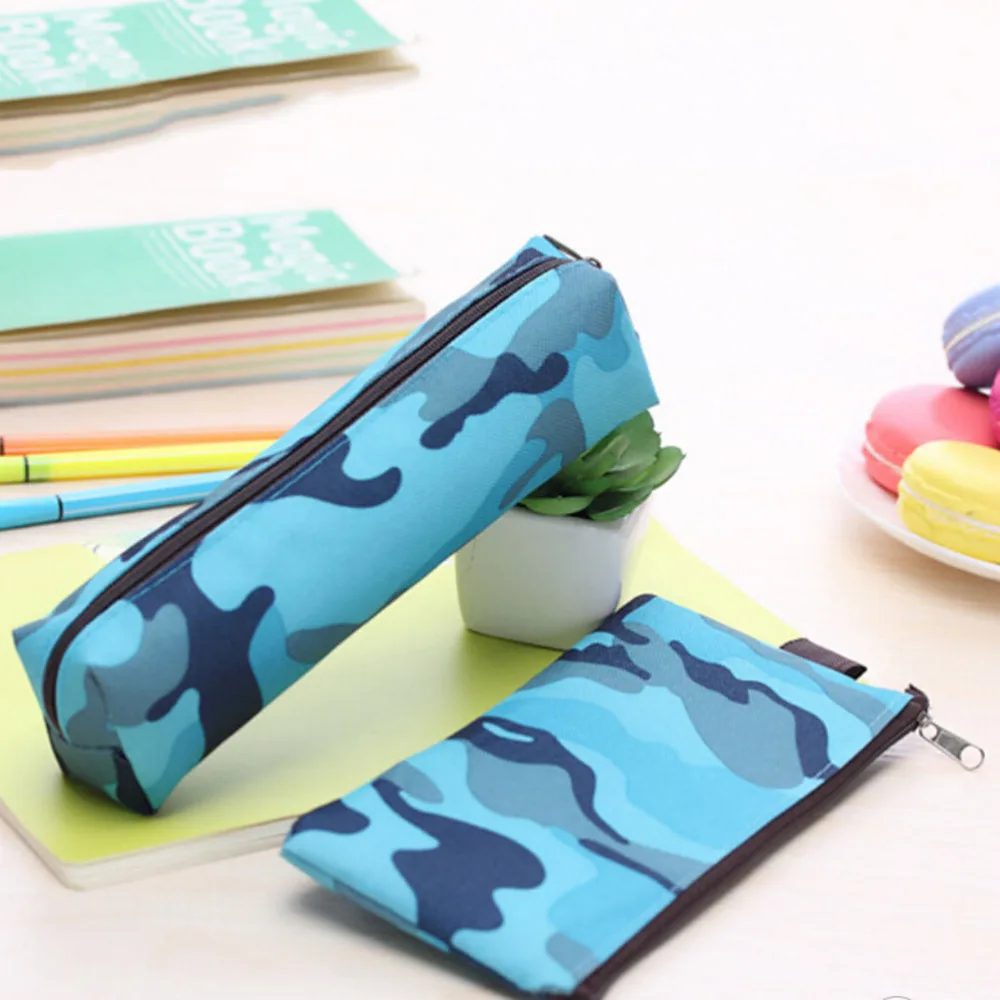 Cosmetic Makeup Bags Vintage Camouflage Zipper Pouch Purse Pencil Case Pencil Bag For Boys and Girls 4 Colors