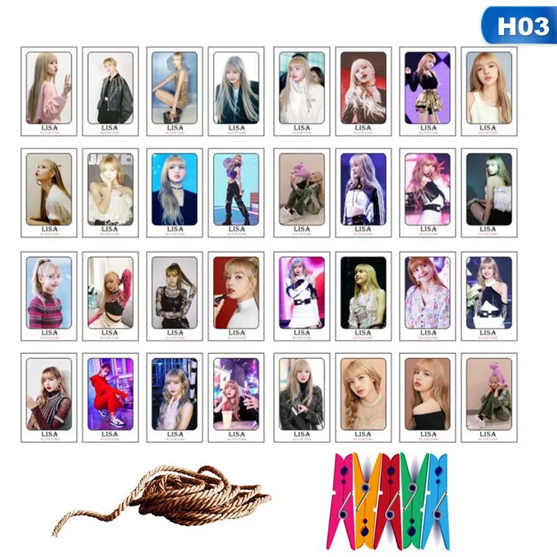 H03 32 шт./компл. Kpop BLACKPINK альбом самодельный ломо карты журнал ломо карты для фанатов подарок фото карты - Цвет: H03
