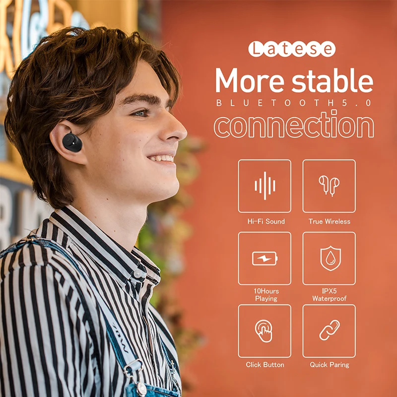 Havit TWS Bluetooth наушники V5.0 HD стерео беспроводные IPX5 с шумоподавлением игровая
