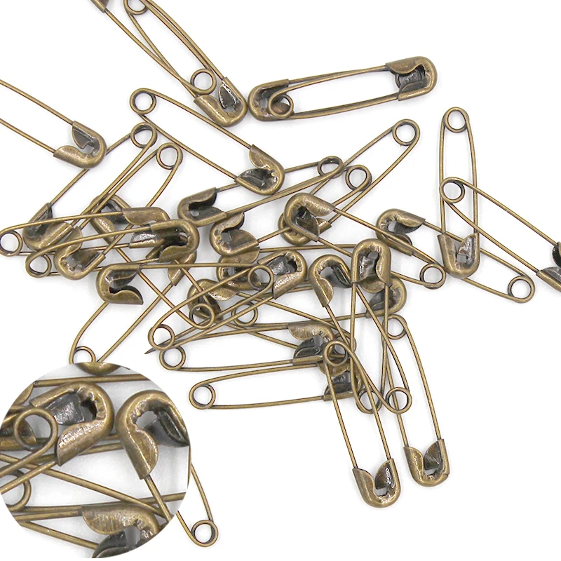 200 Pieces Safety Pins Findings Silver Golden Black Anti Copper 19mmx5mm  Safety Pin DIY Jewelry Findings