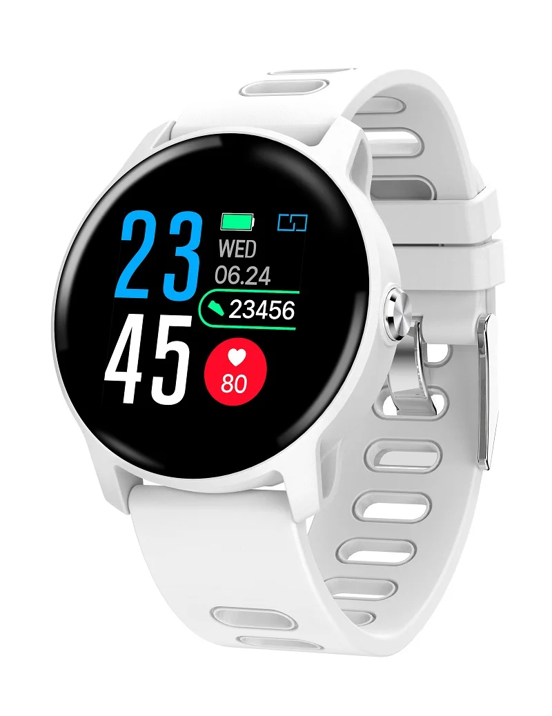 MAFAM S08 смарт-браслет часы пульсометр кровяное давление IP68 водонепроницаемый плавательный фитнес-трекер умные часы для Android IOS - Цвет: Белый