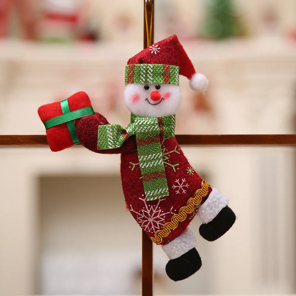 Рождественские украшения, подарок, Санта Клаус, снеговик, дерево, тканевая игрушка, кукла, 18*10 см, рождественские украшения, подвесные, enfeite De Natal nt