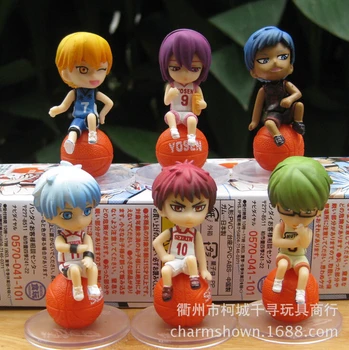 

6pcs/set Kuroko's Basketball Anime Action Figures PVC brinquedos Collection Figures toys for christmas gift with Retail box