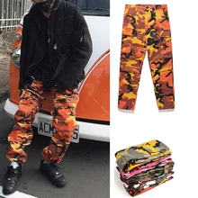 2017 high quality camouflage Men Pants Full Length Pants Trousers high street wear cool man fashion hip hop Loose cargo pants