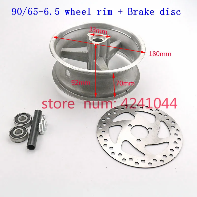 90/65-6.5 front or 110/50-6.5 rear Aluminum Wheel hub,Sprocket,Brake disc Axle bearing fits 49cc Mini Dirt Bike e Scooter Moto 90/65-6.5 front or 110/50-6.5 rear Aluminum Wheel hub,Sprocket,Brake disc Axle bearing fits 49cc Mini Dirt Bike e Scooter Moto