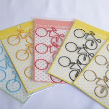 3 шт./компл. зажим металлический в форме велосипеда, бумажные зажимы, цветные забавные кавайные закладки, офисные школьные Канцтовары, случайный цвет