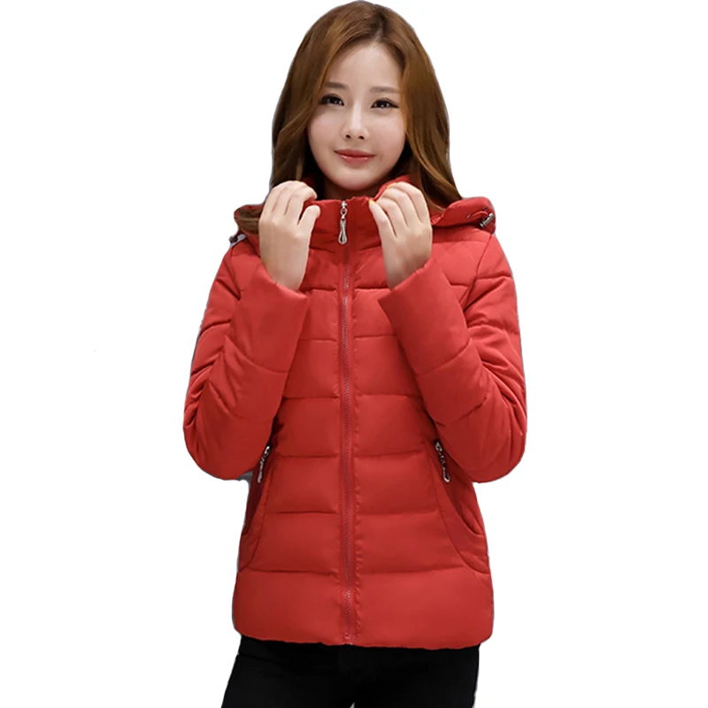 

2019 Winter Jacket Women Hooded Slim Short Ladies Basic Jacket Outwear Padded Autumn Female Coat Casaco Feminino
