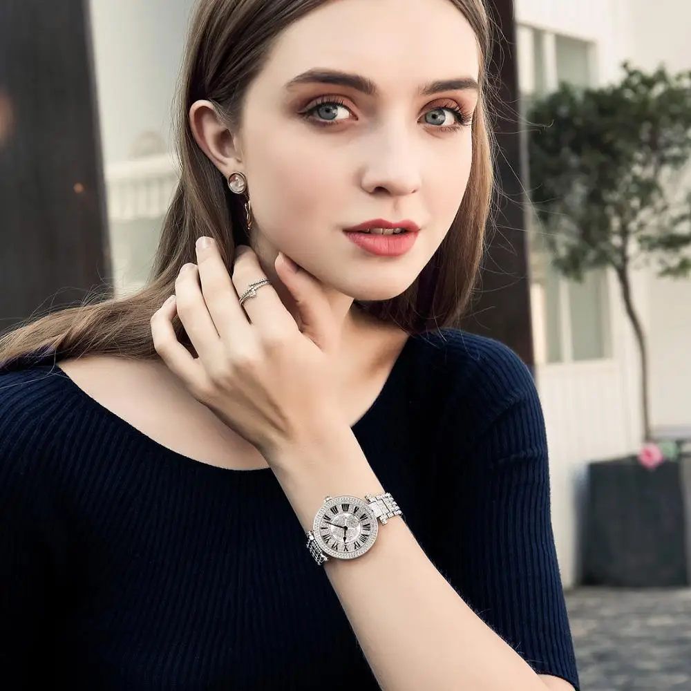 Watch Women Fashion Watch 2017 Luxury Brand Princess Butterfly Dress Quartz Watch Crystal Diamond Waterproof Bracelet WatchHL605