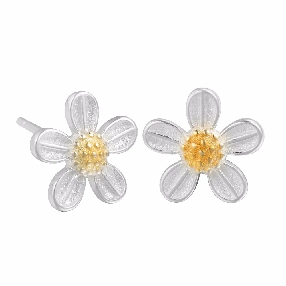 QIAMNI-925-Sterling-Silver-Elegant-Golden-Flower-Lotus-Stud-Earring-for-Women-Girls-Christmas-Handmade-Jewelry