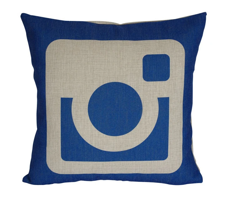 Instagram pillow cover, Creative social media logo