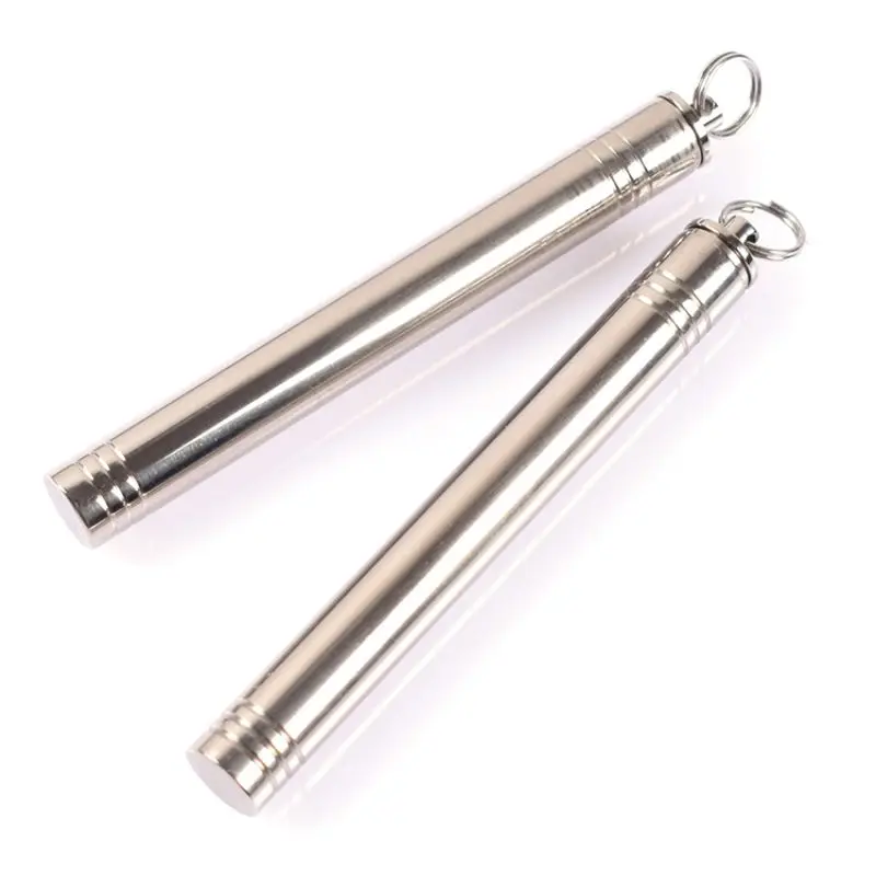 

Portable Titanium Alloy Waterproof Toothpick Container thin Tube With Key Ring Outdoor EDC Tools