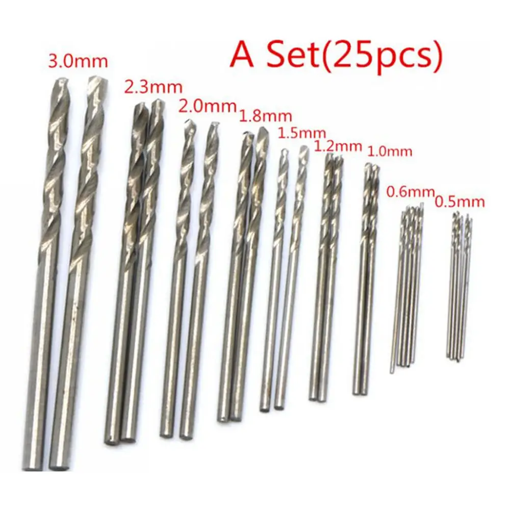 

25 Pieces/Set 0.5mm~3mm (0.019"~0.118") Drill Bit for PCB Crafts& Jewelry Micro Drill Bits Set