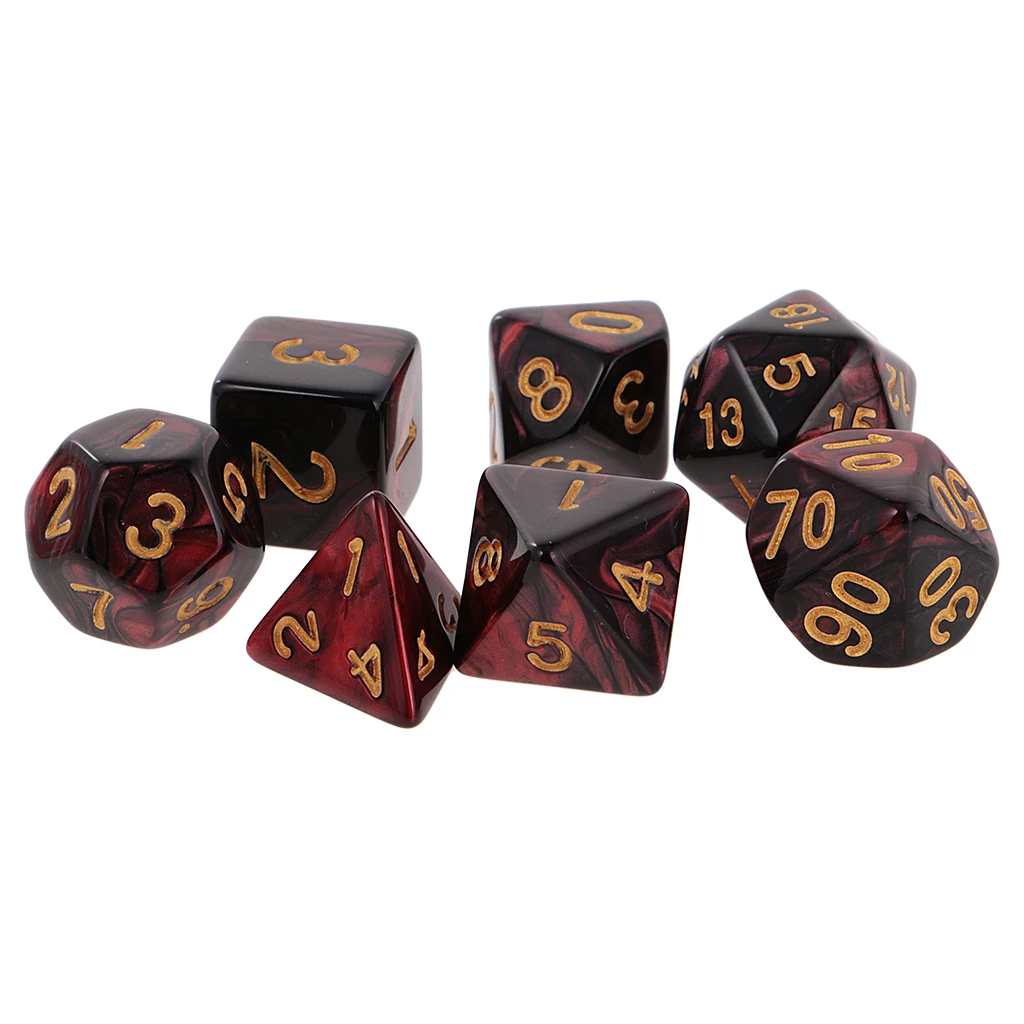 New 7PCS Two Colors Polyhedral Dice 16mm for Dungeons and Dragons Table Games Party Colorful Accessories for Board Game