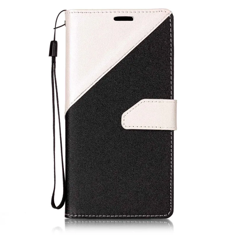 

For Samsung Galaxy S8 Leather Case Frosted Double Color Stitching Black And White Flip Case For Samsung Galaxy S8 Back Cover