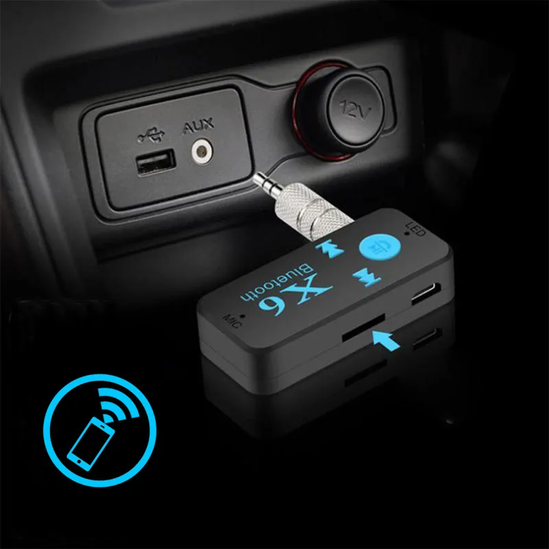 

Wireless Car Audio Stereo Bluetooth Receiver With Microphone Aux 3.5Mm Jack Handsfree Bluetooth Adapter Mp3 Music Player Car