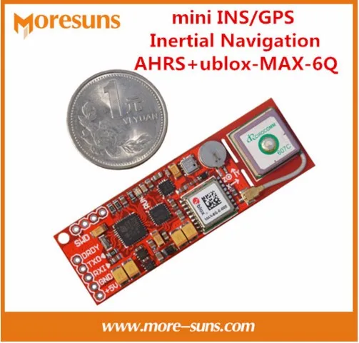 

Fast Free Ship 2pcs/lot for mini INS/GPS Inertial Navigation AHRS+ublox-MAX-6Q built-in GPS antenna+STM32 master control module