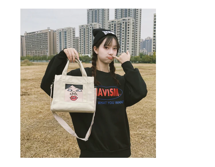 2018 Messenger Bags for Women Preppy Style Girls Ladies Canvas Shopping Travel Casual Totes Girls Zipper Shoulder Crossbody Bags_11