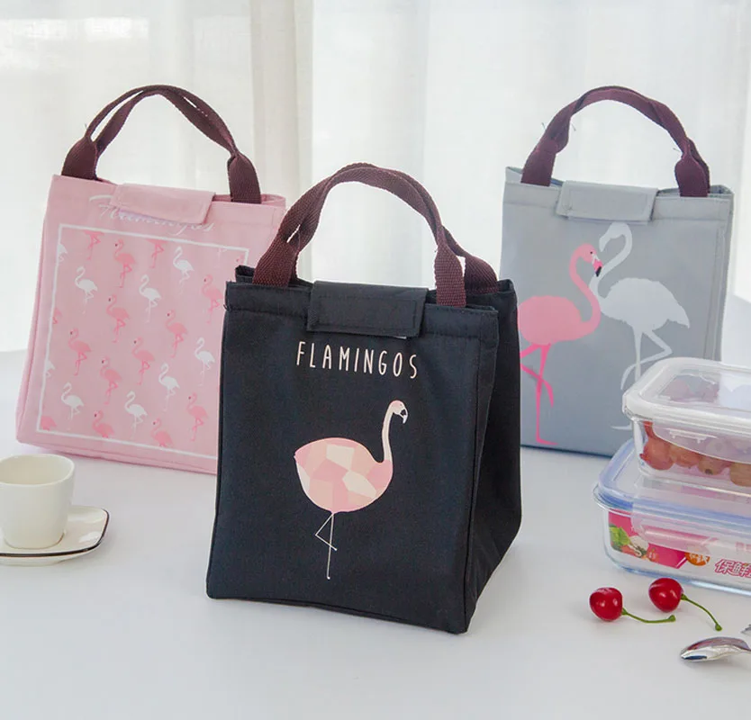 

Portable Thermal Lunch Bag bolsa termica Fashion Flamingo Insulated Box for Kids Men Women Waterproof Picnic