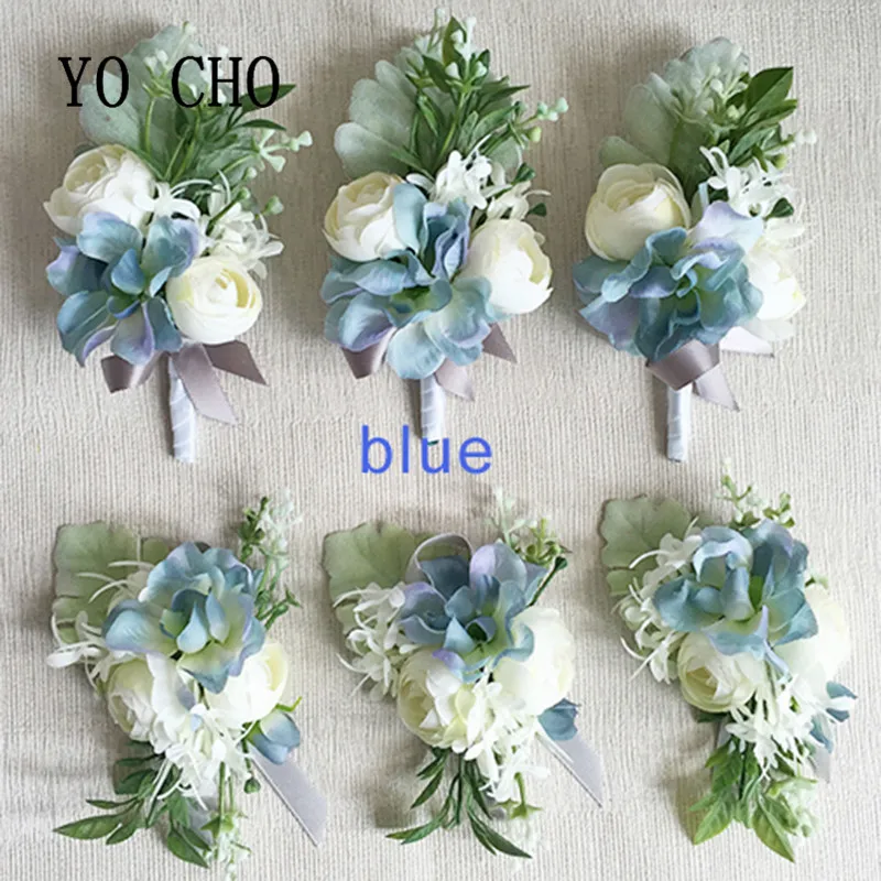 YO CHO 5Colors Artificial Rose Wrist Corsage Flower For Wedding Party Decor Wedding Bridal Women Girl Bridesmaid Delicate Floral