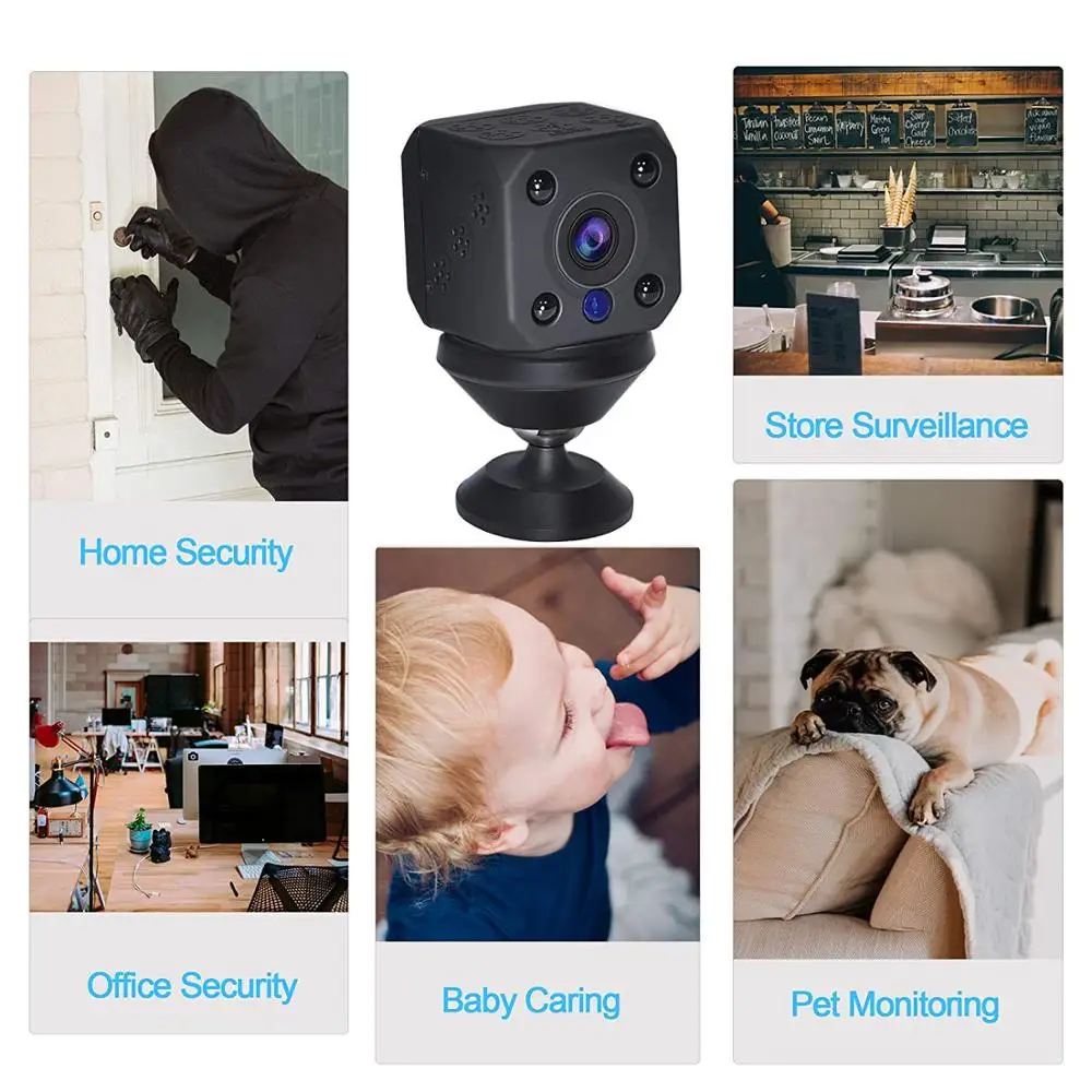 WiFi мини камера 720P Full HD Беспроводная видеокамера с датчиком движения ночного