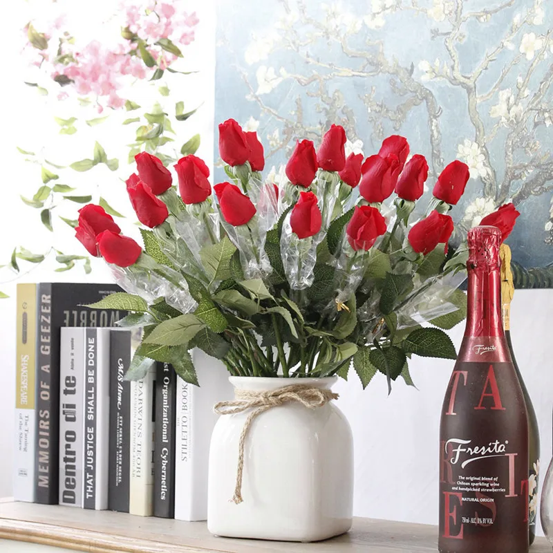 Floace 10pcs/lot,Real Touch Roses wholesale Rose Artificial Decorative