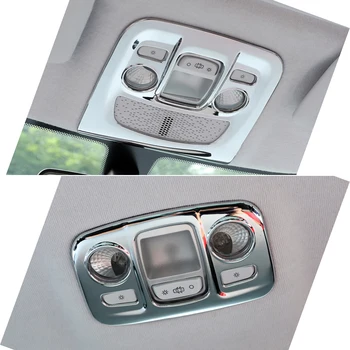 

2PCS ABS Chromed Interior Front+Rear Roof Dome Reading Light Lamp Cover Trim For Peugeot 2008 2014 2015 2016 2017 Car Styling