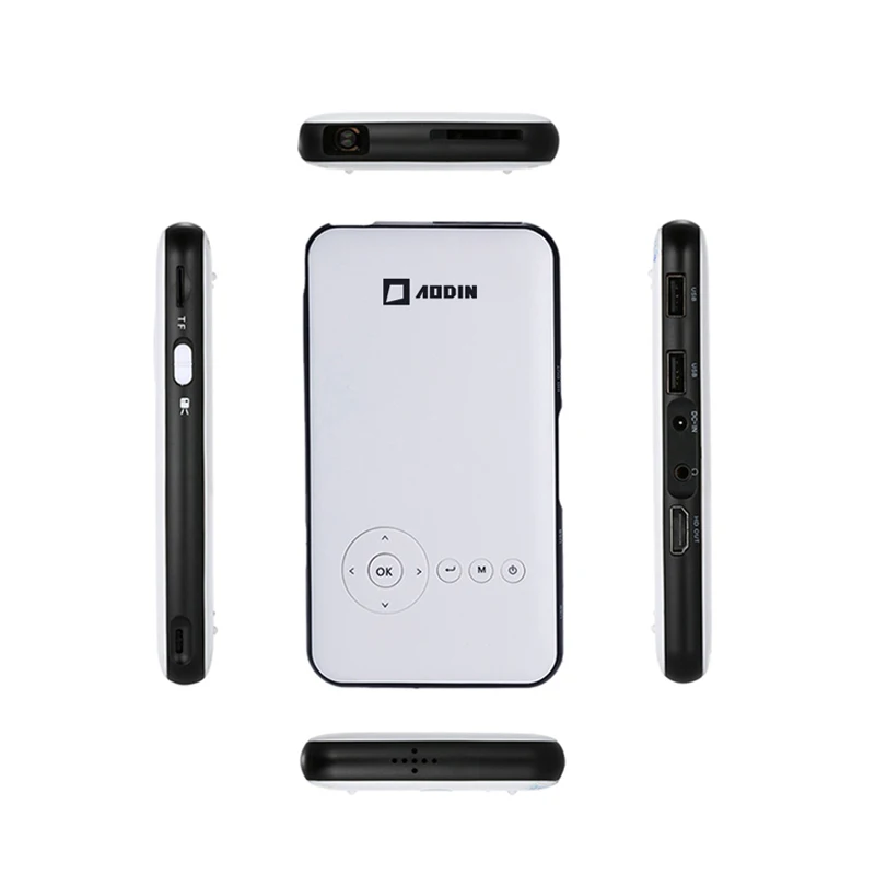 AODIN M6S 32G Smart mini portable projector DLP pocket projector HDMI IN Android LED projector HD 1080P Home theater Smartphone