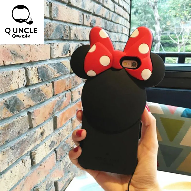 

Q UNCLE Cute Cartoon Minne Mickey Mouse Soft Silicone Phone Case for iPhone 6 6S PLUS For iPhone X 7 8PLUS Cover Rubber Back