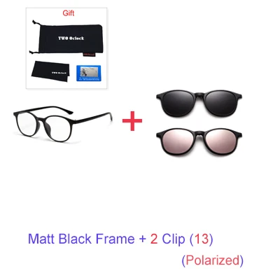 big square sunglasses TWO Oclock Magnet Sunglass Women Men Polarized Lens Optical Spectacle Frame Clip On Glasses Men Round TR90 3D Night Vision A2245 big cat eye sunglasses Sunglasses