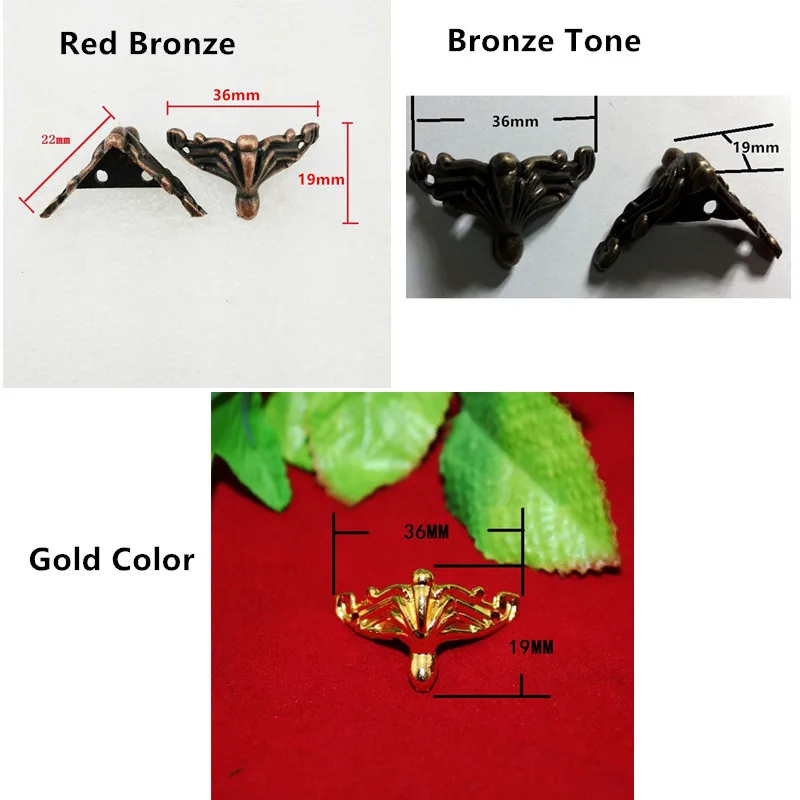 

Vintage Alloy Wooden Box Leg,Case Decor Carving Corner Protector,Mini Furniture Foot,Chinese Hardware,Gold Color,36*19mm,36Pcs