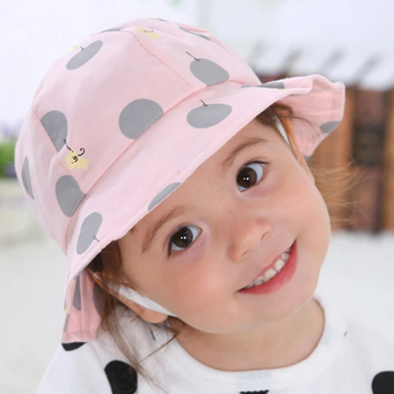

Children Sun Beach Hats Toddler Kids Sun Cap Fashion Polka Dot Baby Bucket Hat Summer Outdoor Baby Girl Boy Cap Soft Flexible