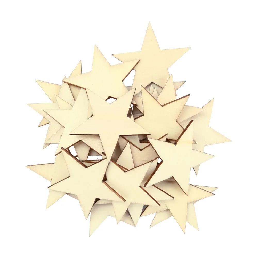 

DIY Disc Unfinished Wood Star Wood Pieces Wooden Cutouts Ornaments for Craft Supplies Decoration Laser Engraving Carving