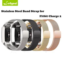 Leegoal Magnetic Milanese Loop 20mm Fitbit Charge 2 Strap Stainless Steel Watchband Smartwatch Bands Straps For Fitbit Charge 2