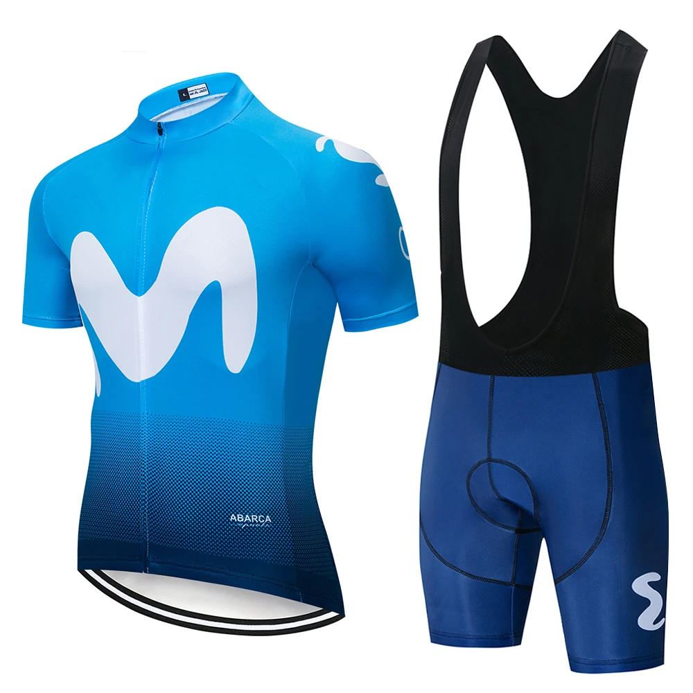 

2019 Movistar Team short-sleeved cycling Jersey suit bib roa ciclismo bicycle suit MTB bicycle Jersey uniform men's clothing