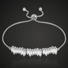 Zlxgirl женские кубические циркониевые регулируемые браслеты и браслеты для свадебных ювелирных изделий металлический медный браслет-цепочка женские ювелирные изделия для пар