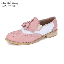 Foot pole beauty/Брендовая обувь на заказ, размеры 34-47, женские туфли-оксфорды из натуральной кожи на плоской подошве, лоферы, мокасины