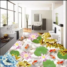 Custom wallpaper for walls 3D Mural floor painting PVC adhesive wear non-slip waterproof thicken floor paper fish wall paper