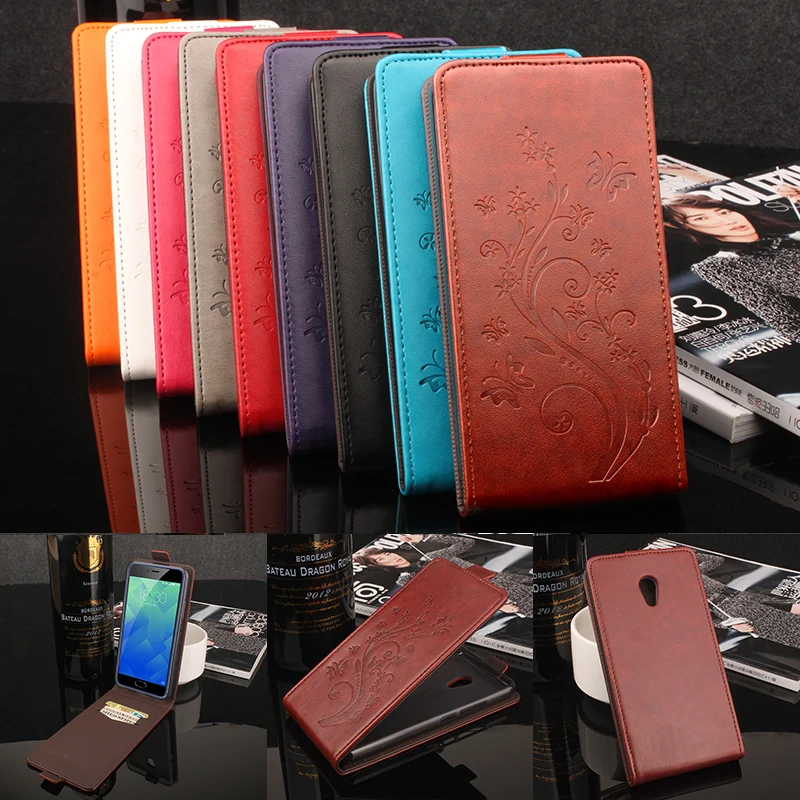 

For Meilan 5 Printed Butterfly Flower Leather Case Cover For Meilan 5 Wallet Card Slot Phone Cases