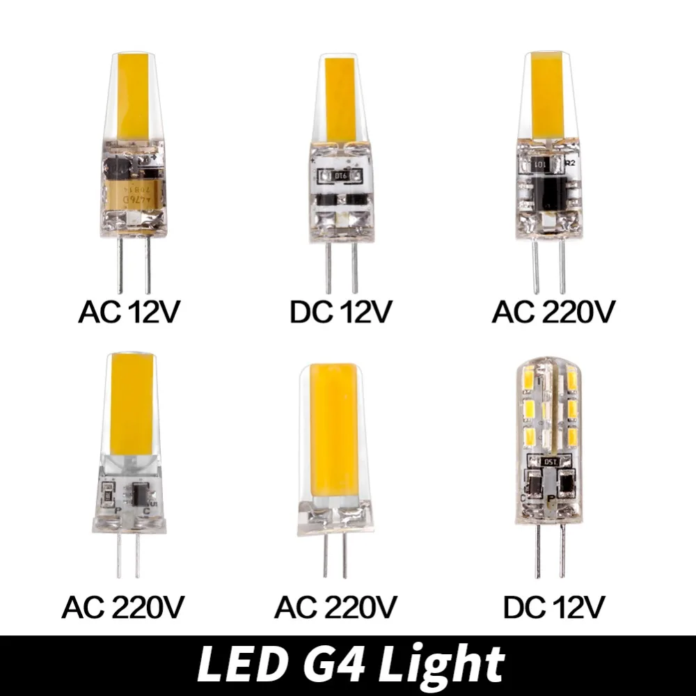 G4 G9 E14 Светодиодная лампа с затемнением освещения AC DC 12 В 220 В 3W 6 Вт 9 Вт COB SMD заменить галогенные лампы прожектор Bombillas люстра