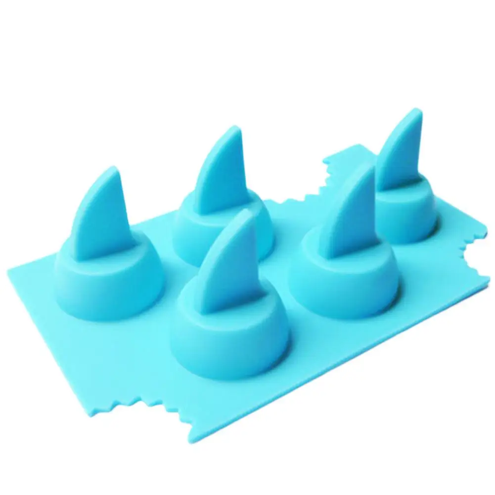 Лед для напитков лоток крутой в форме плавника акулы кубик для заморозки плесень для льда - Цвет: Синий