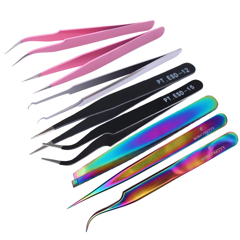 

1 Pc Stainless Steel Tweezer Chameleon Rainbow Stainless Steel Eyebrow Tweezer Incline Tip Eyelash Clip Makeup Tool