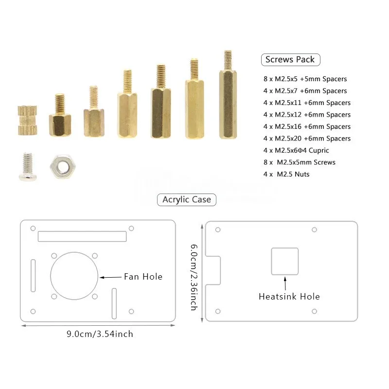 Универсальный чехол Raspberry Pi HAT+ стойки+ винты+ гайки DIY Kit, универсальный чехол для Raspberry Pi 4 Модель B/Pi 3B+ Plus/3B