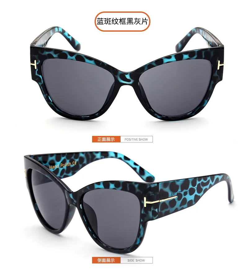 Новинка, модные брендовые дизайнерские женские солнцезащитные очки с кошачьим глазом, женские солнцезащитные очки с градиентными точками, большие Oculos feminino de sol TF