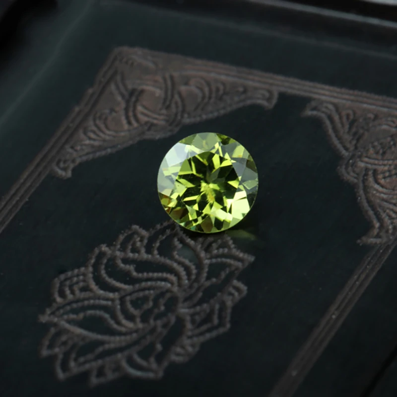 Natural green peridot stone,5mm round cut loose gemstone for jewelry making,Designer DIY stone