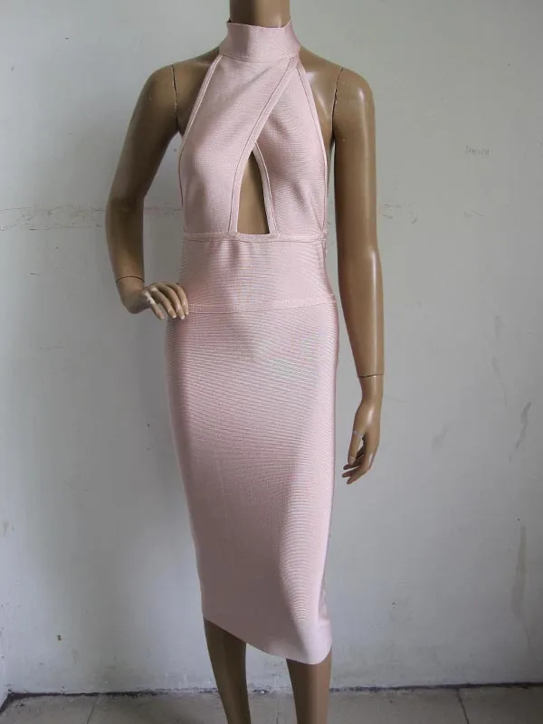 Factory wholesale New Dress Nude color Tight sexy Cocktail
