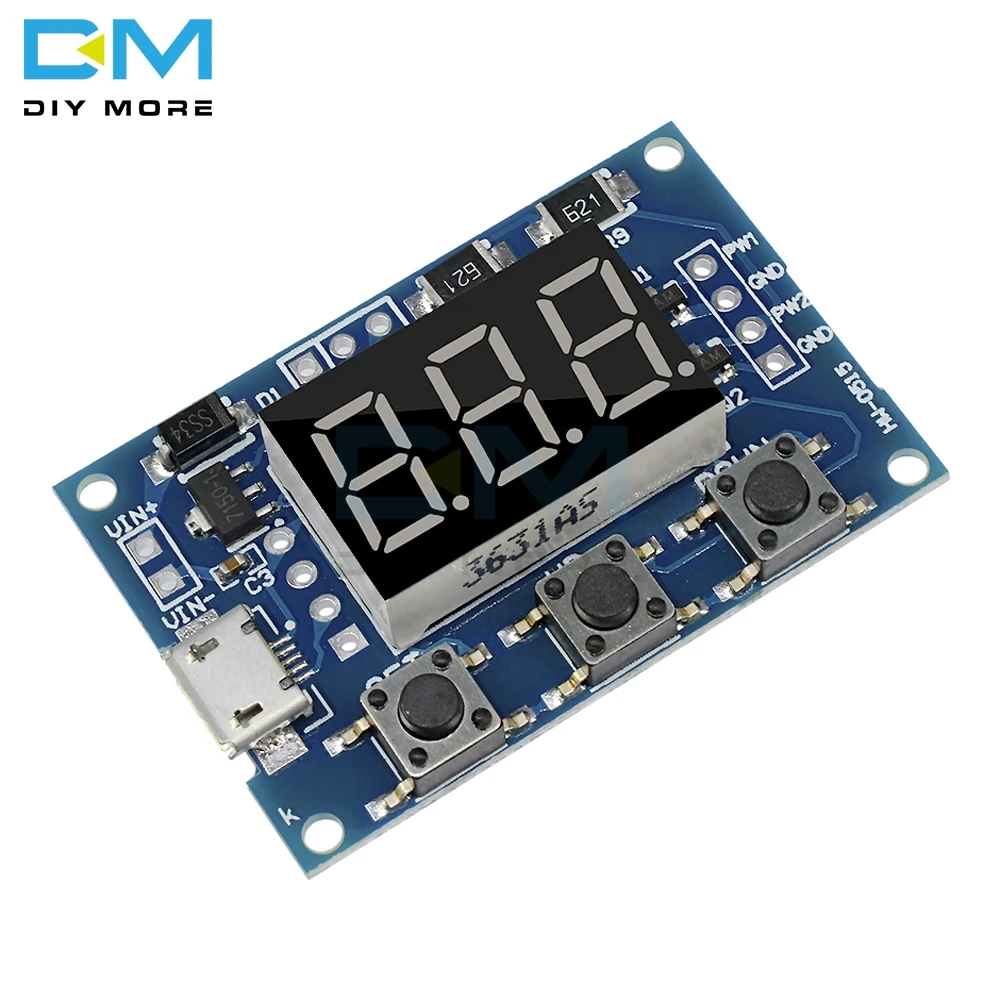 

2 CH Channel Dual Way Micro Usb Independent PWM Generator Digital LED Duty Cycle Pulse Frequency Board Module 5-30V 5V Power
