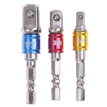 

1/4" 3/8" 1/2" Socket Adapter Drive Hex Shank Converter Impact Set Extension Drill Bits Power Tool Accessories