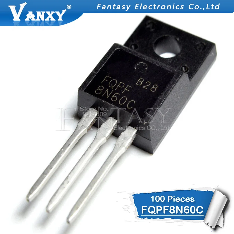 100PCS FQPF8N60C TO 220F 8N60C 8N60 TO220 FQPF8N60 new MOS FET ...